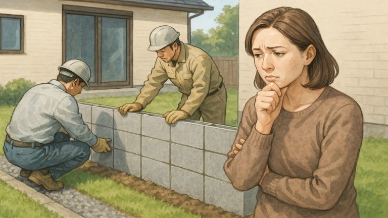 外構の境界ブロック工事の画像