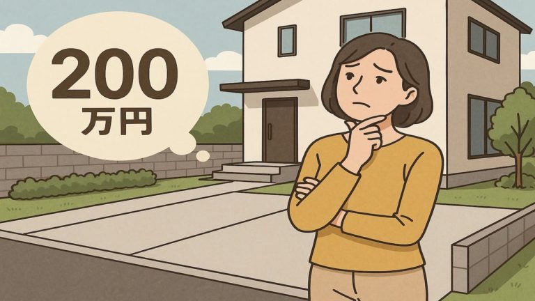 外構の費用200万円を悩んでる女性