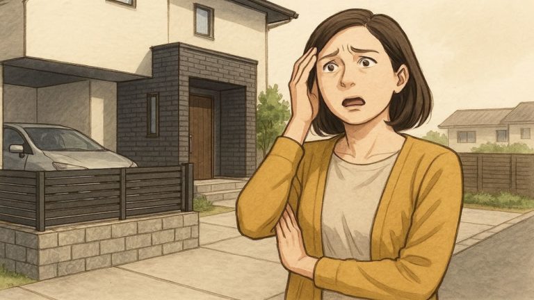 外構費用が高くでびっくりする女性