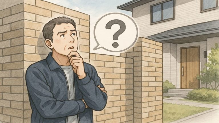 外構の耐用年数に悩む男性