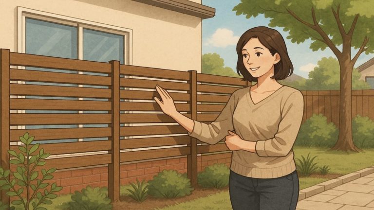 外構にルーバーフェンスを設置した画像