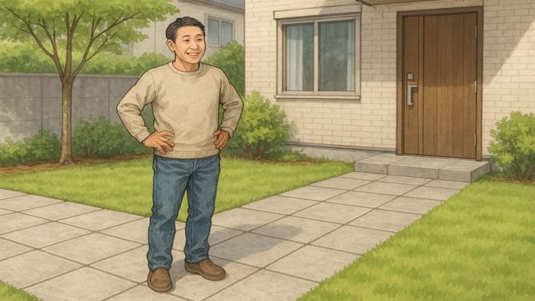 外構を平板仕上げにした画像