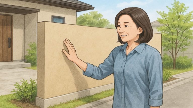 外構に目隠し壁を施工した画像