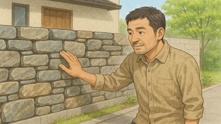 外構工事に石積みを採用した画像