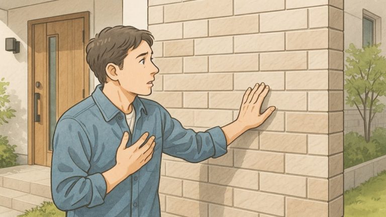 外構の塀をタイル壁にした画像