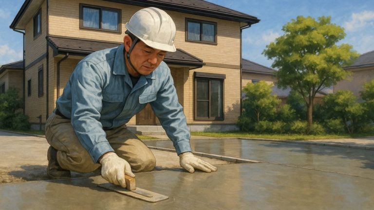 昭島市の外構や庭に土間コンクリートを施工した画像