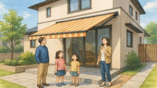 オーニングを外壁に設置した画像