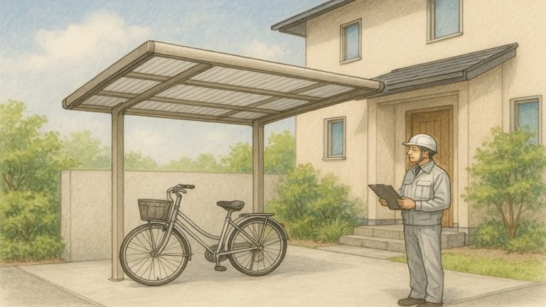 一戸建ての駐輪場寸法の画像