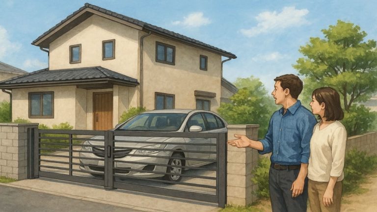 駐車場にカーゲートを設置した画像