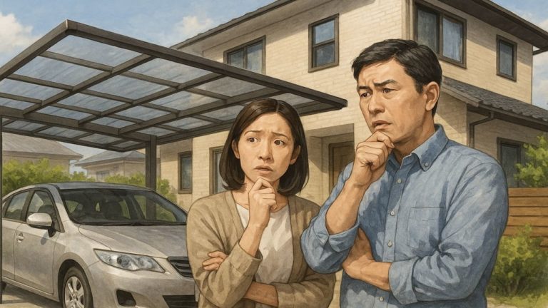カーポートの耐用年数に悩む夫婦