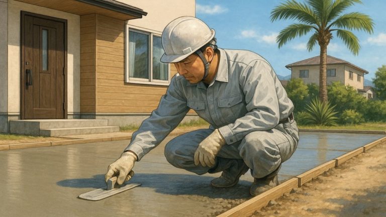 茅ヶ崎市の外構や庭に土間コンクリートを施工した画像