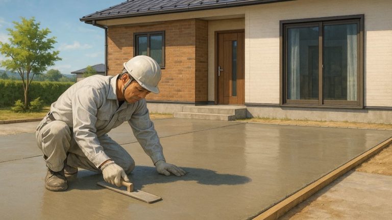 筑西市の外構や庭に土間コンクリートを施工した画像