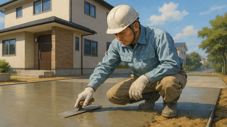 調布市の外構や庭に土間コンクリートを施工した画像