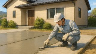 愛媛県の外構や庭に土間コンクリートを施工した画像