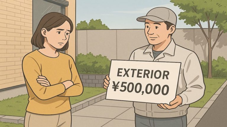 50万円の外構費用に悩む女性