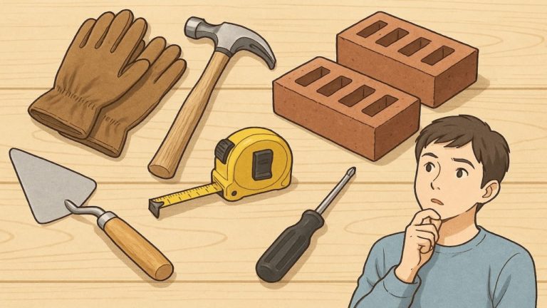 外構の初心者用DIY道具に悩む男性