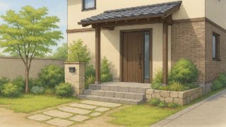 外構の玄関周りデザインの画像