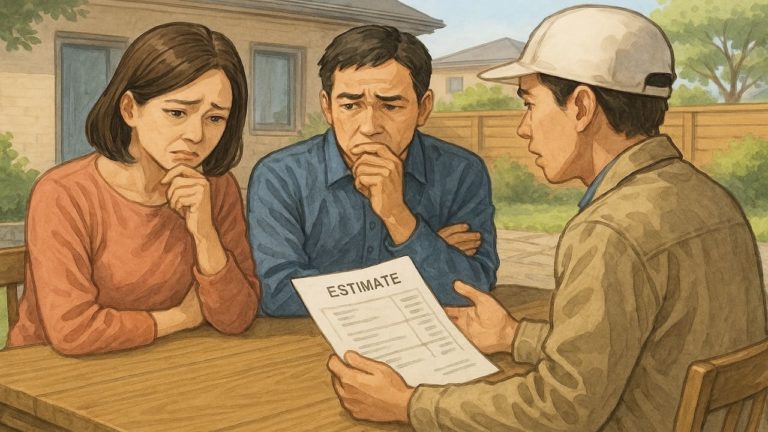 外構見積もりの諸経費に悩む夫婦