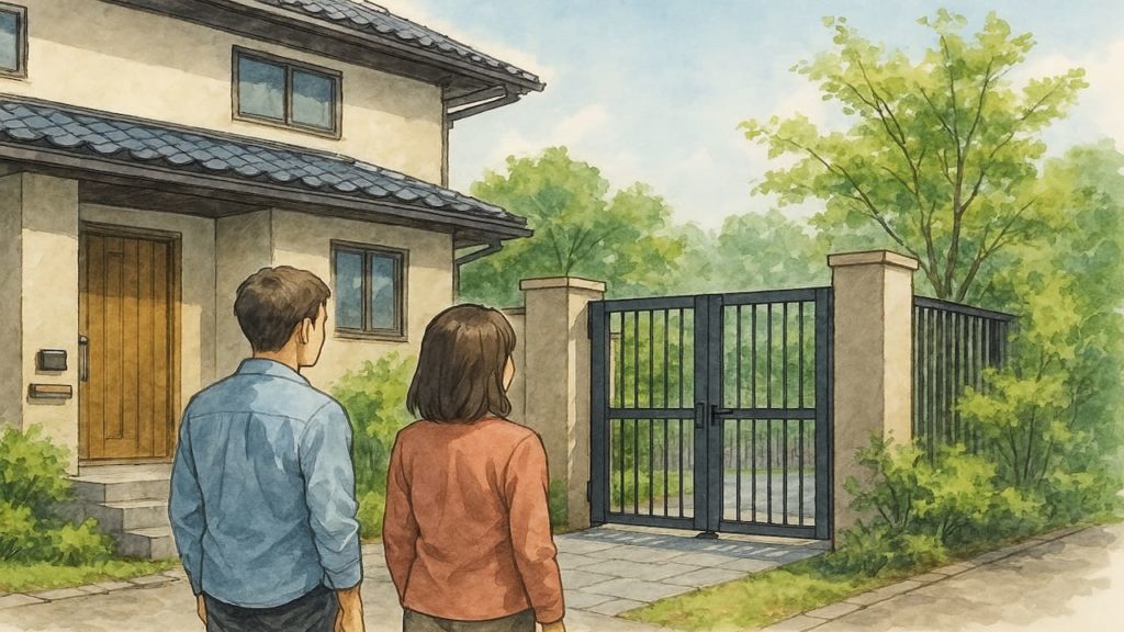 外構にゲートを設置した画像