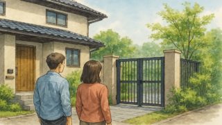 外構にゲートを設置した画像