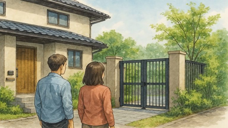 外構にゲートを設置した画像