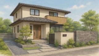 センスのいい外構を叶えるには?素材・配置・色のバランスがカギ センスのいい外構のイラスト