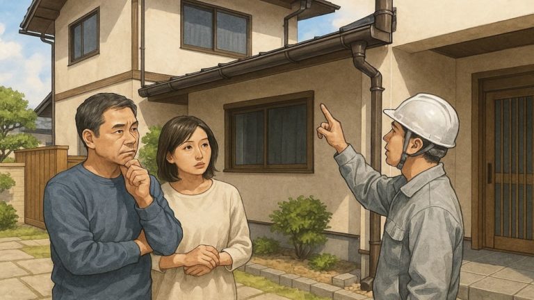 外構の雨樋はどうするかで悩む夫婦