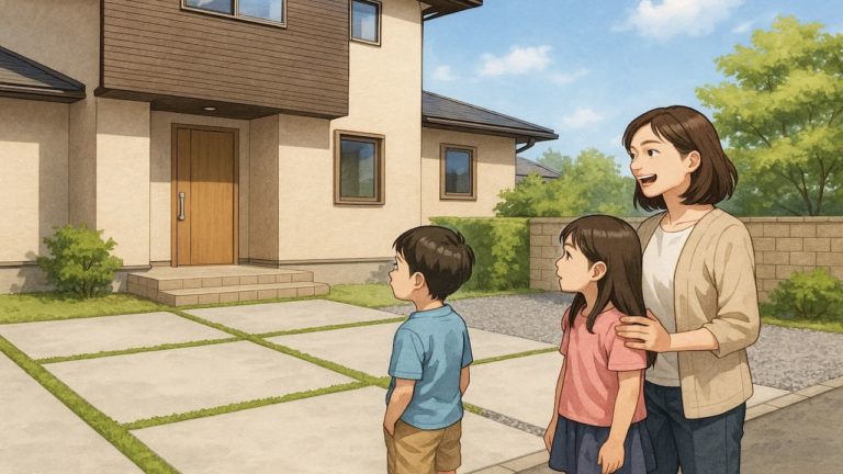 外構駐車場をコンクリート以外で計画する女性