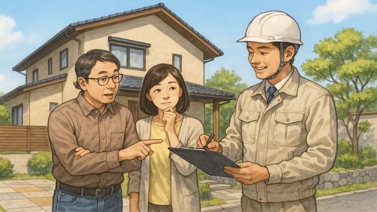 外構プランの診断方法を試す夫婦