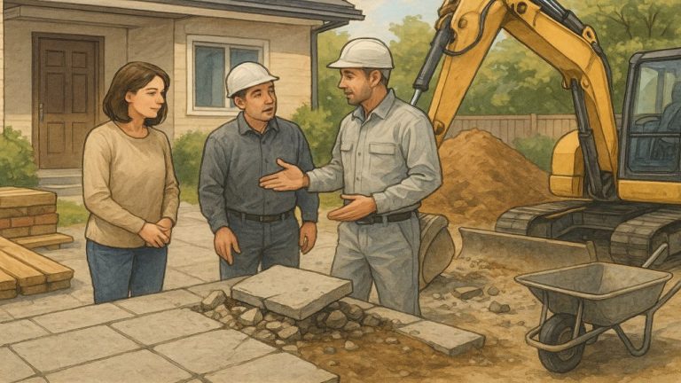 外構の撤去をする戸建て住宅