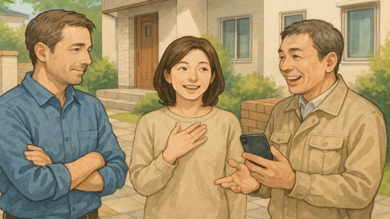 外構工事の口コミを気にする夫婦