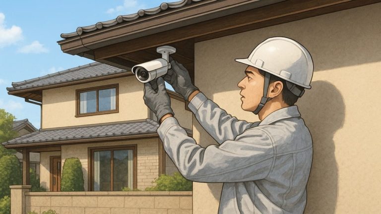 外構の防犯カメラの設置位置を確認する業者