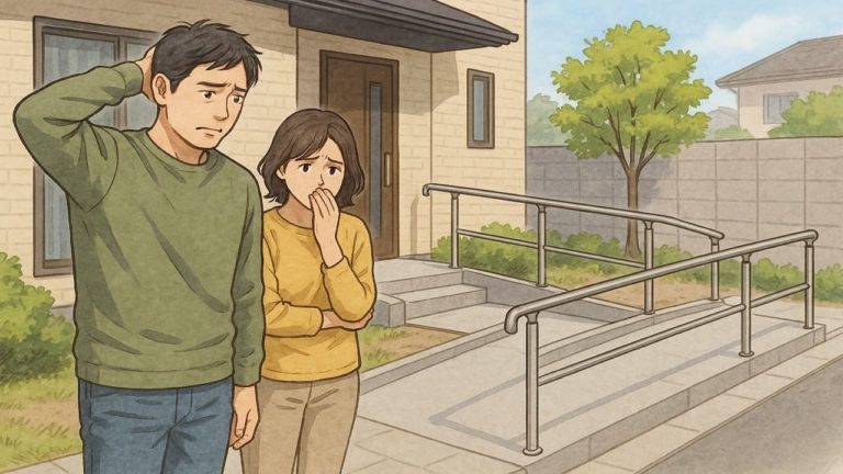 外構の玄関スロープに後悔する夫婦