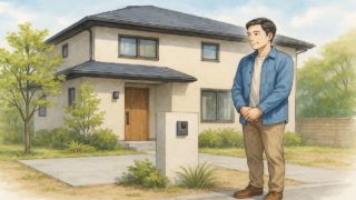 外構に小さい門柱を施工した画像