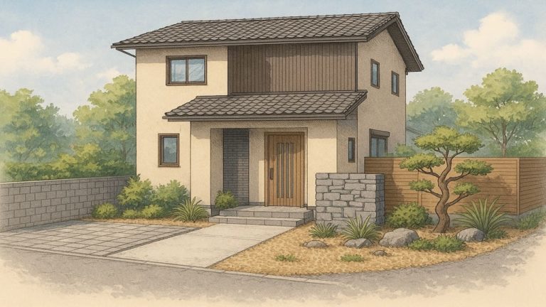 おしゃれで安い外構の事例イラスト