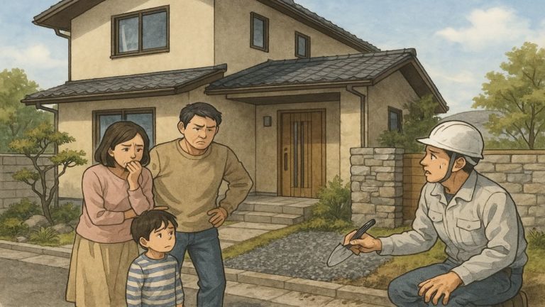 外構のトラブルに怒る男性