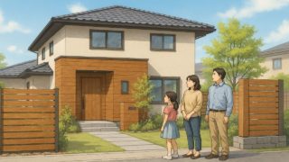 外構に人気の木目調に悩む夫婦