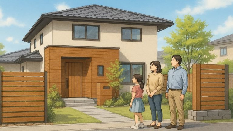 外構に人気の木目調に悩む夫婦