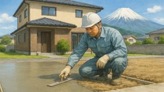【富士市】土間コン施工はどこまで外構業者に任せられる? 富士市の外構や庭に土間コンクリートを施工した画像