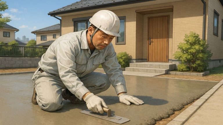 藤沢市の外構や庭に土間コンクリートを施工した画像