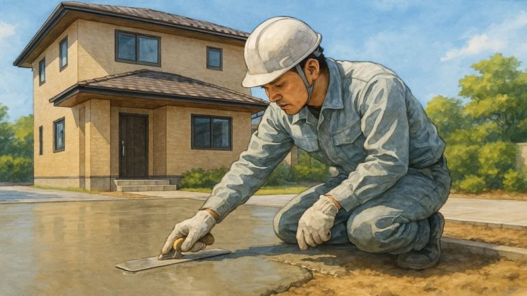 福岡県の外構や庭に土間コンクリートを施工した画像