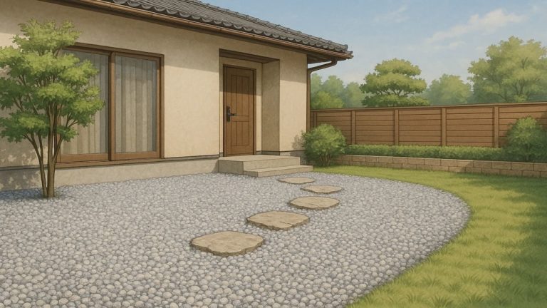 庭に砂利を敷いた画像