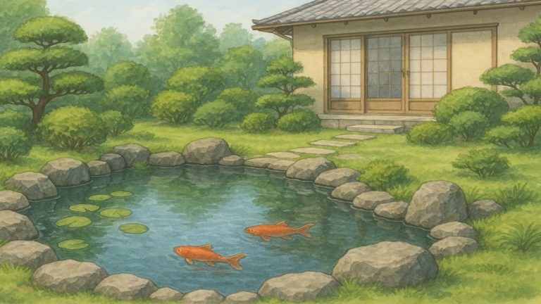 庭に池のある戸建て