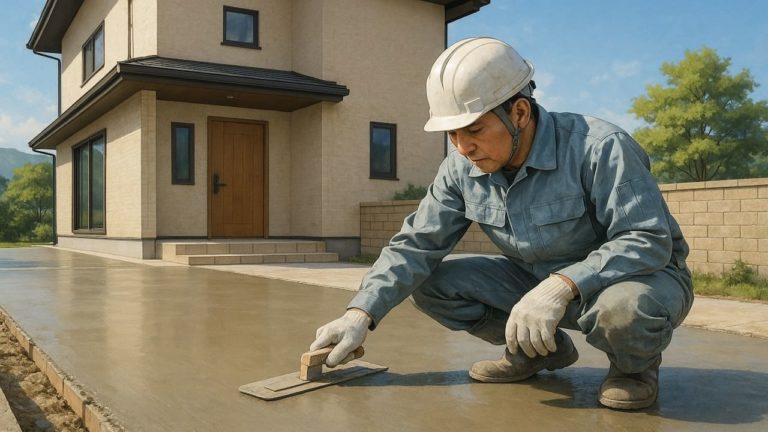 岐阜県の外構や庭に土間コンクリートを施工した画像