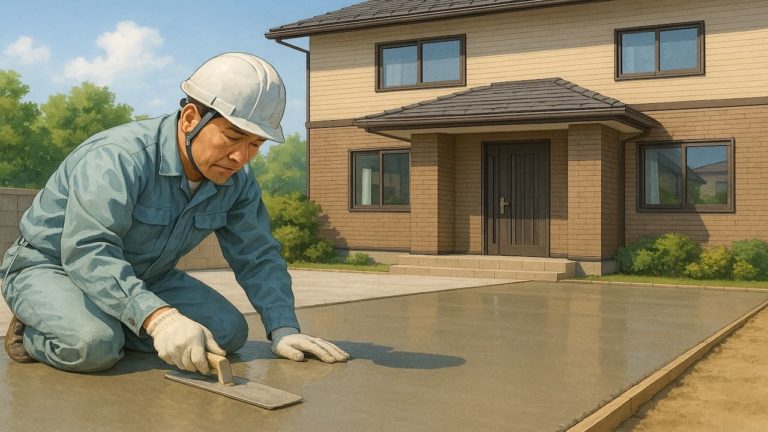 群馬県の外構や庭に土間コンクリートを施工した画像