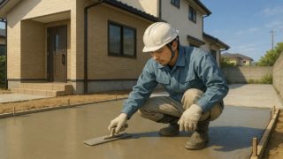 羽曳野市の外構や庭に土間コンクリートを施工した画像