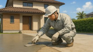 【浜松市】土間コン工事の流れと費用の内訳を解説 浜松市の外構や庭に土間コンクリートを施工した画像