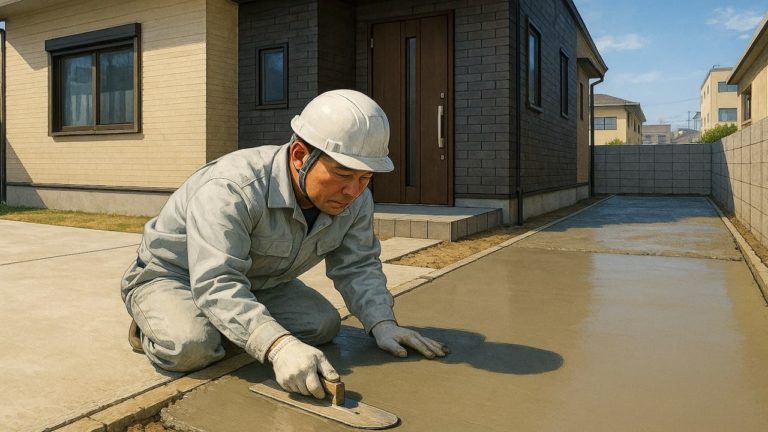 東大阪市の外構や庭に土間コンクリートを施工した画像