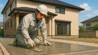 市原市の外構や庭に土間コンクリートを施工した画像