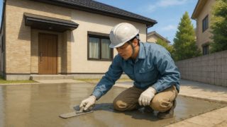 池田市の外構や庭に土間コンクリートを施工した画像